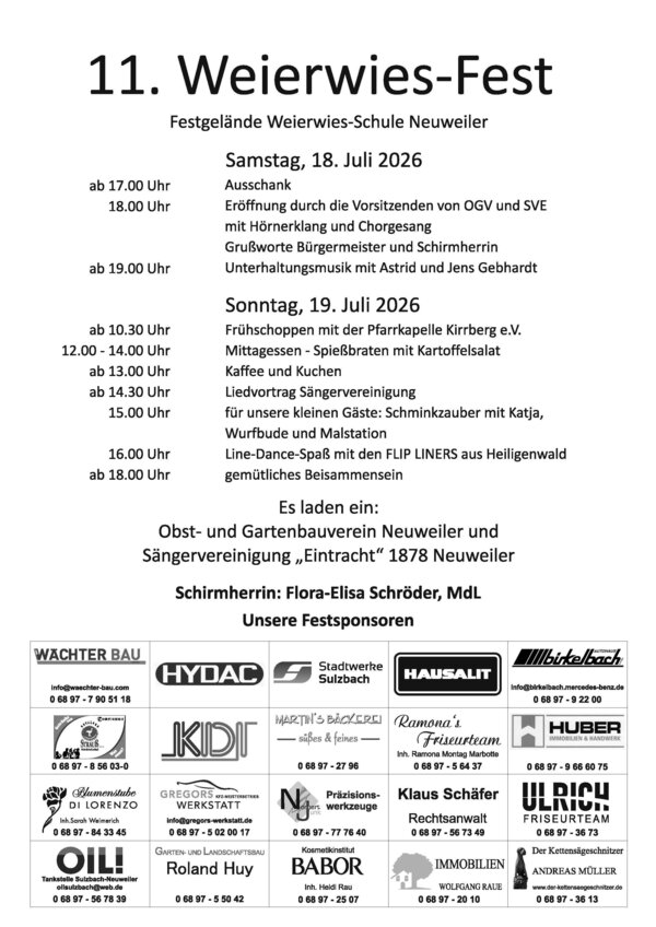 Bild vergr&ouml;&szlig;ern: Plakat zum 11. Weierwiesfest