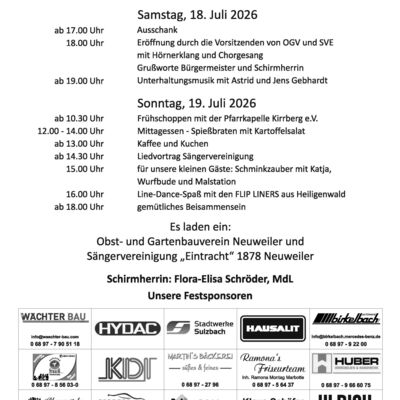 Plakat zum 11. Weierwiesfest